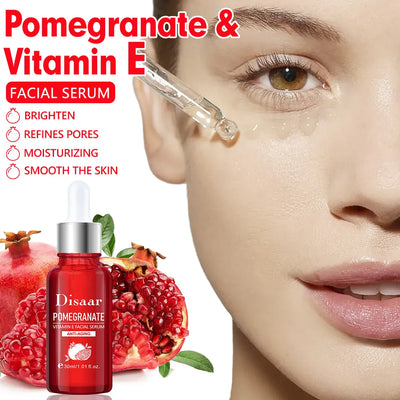 Disaar Facial Serum Women Pomegranate Vitamin E Glycerin Moisturizing Anti-Wrinkle Pore Refining Skin Care Face Serum Anti-Aging