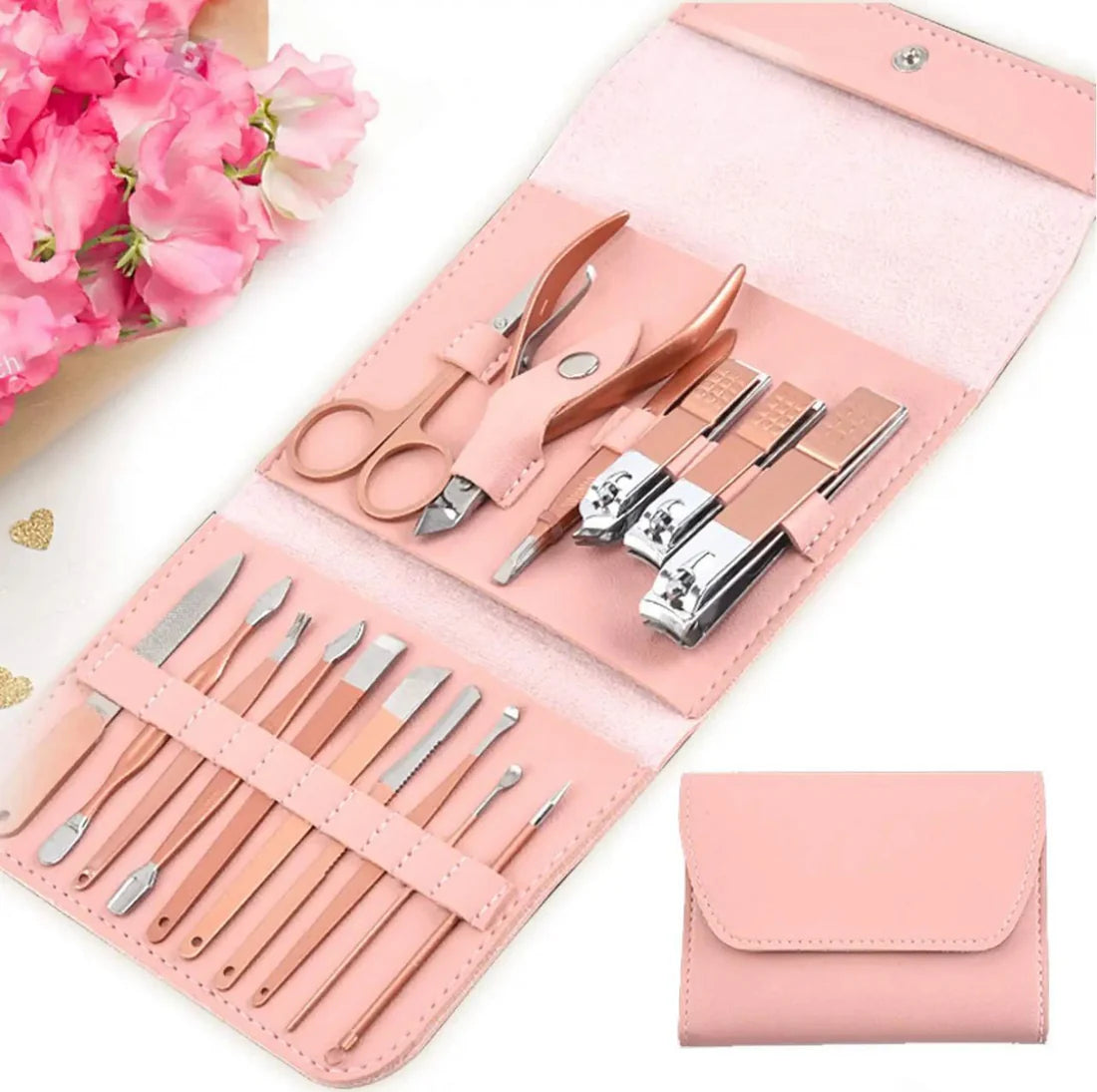 16pcs Professional Manicure & Pedicure Set - CC - Zelriya