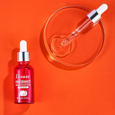 Disaar Facial Serum Women Pomegranate Vitamin E Glycerin Moisturizing Anti-Wrinkle Pore Refining Skin Care Face Serum Anti-Aging