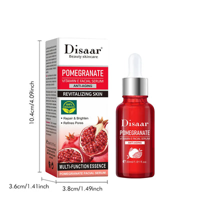 Disaar Facial Serum Women Pomegranate Vitamin E Glycerin Moisturizing Anti-Wrinkle Pore Refining Skin Care Face Serum Anti-Aging