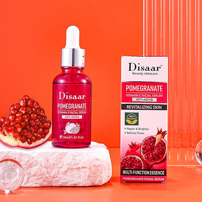 Disaar Facial Serum Women Pomegranate Vitamin E Glycerin Moisturizing Anti-Wrinkle Pore Refining Skin Care Face Serum Anti-Aging