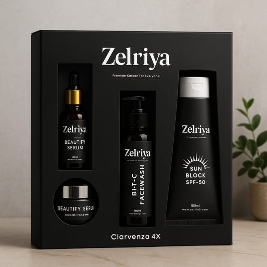 Clarvenza 4X – Premium Korean Skincare & Brightening Kit - By Zelriya