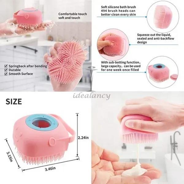 Baby Silicone Brush & Soap Dispenser Scrubber – Gentle, Hygienic & Easy-to-Use Bath Cleaner - Zelriya
