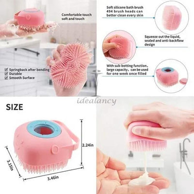 Baby Silicone Brush & Soap Dispenser Scrubber – Gentle, Hygienic & Easy-to-Use Bath Cleaner - Zelriya