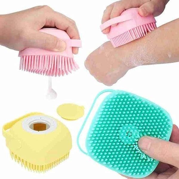 Baby Silicone Brush & Soap Dispenser Scrubber – Gentle, Hygienic & Easy-to-Use Bath Cleaner - Zelriya